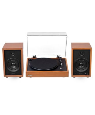 Montrose Bluetooth Turntable System with Powered Speakers, Belt-Drive, Audio-Technica Stylus, MP3 Recording & Preamp