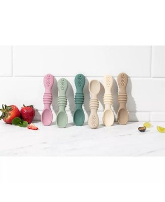 Toddler Spoons Self Feeding Spoons - 6+ Months Spoons First Stage Led Weaning BPA Free Teething Spoons