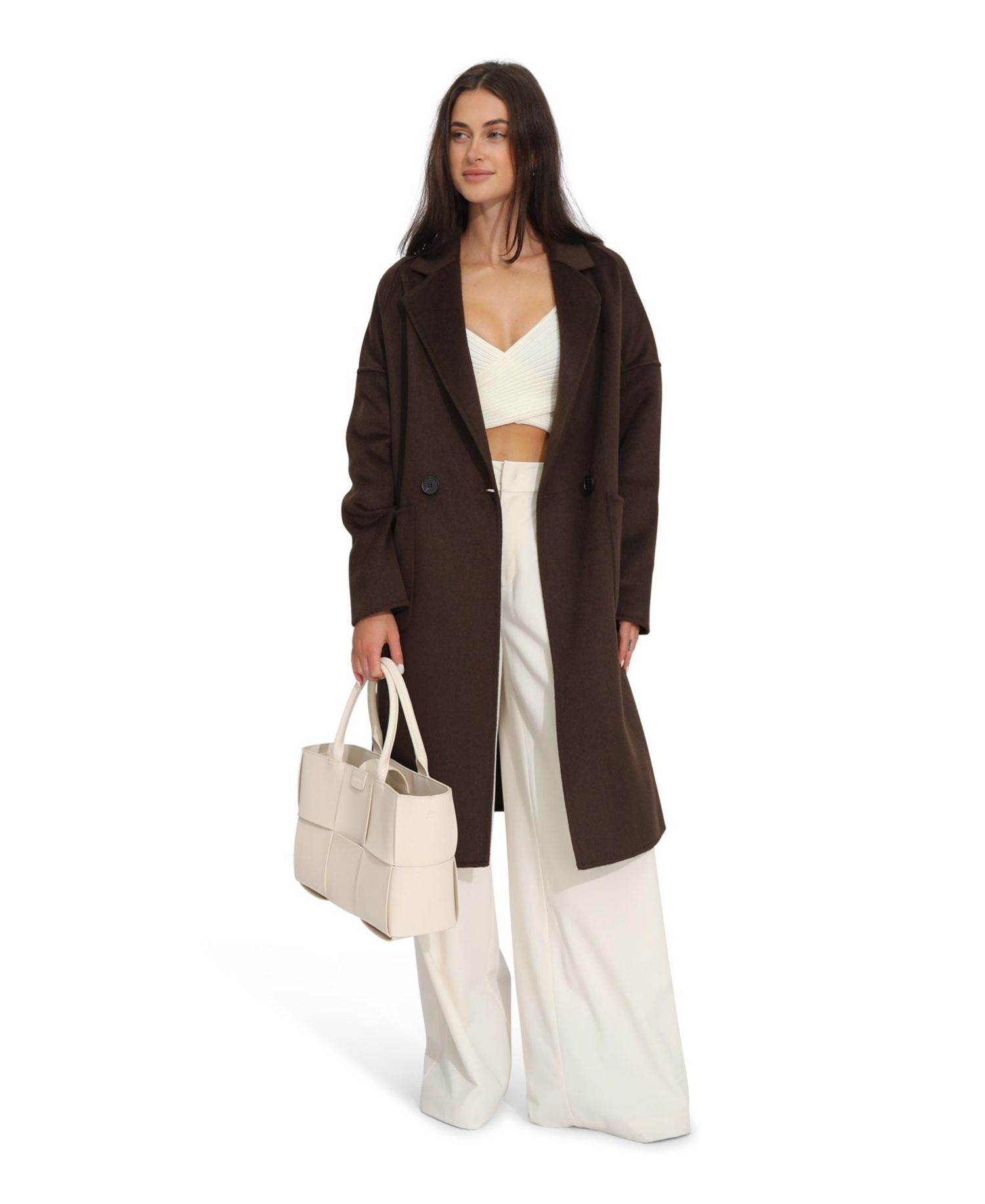 Women's Publisher Double-Breasted Wool Blend Coat