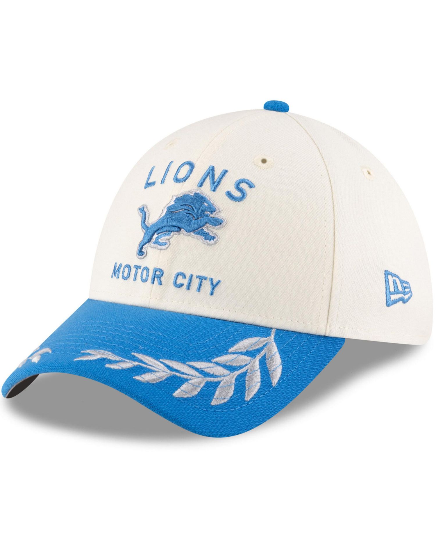 Men's Cream/Blue Detroit Lions 2025 NFL Draft 39THIRTY Flex Hat