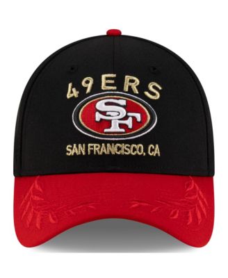 Men's Black/Scarlet San Francisco 49ers 2025 NFL Draft 39THIRTY Flex Hat