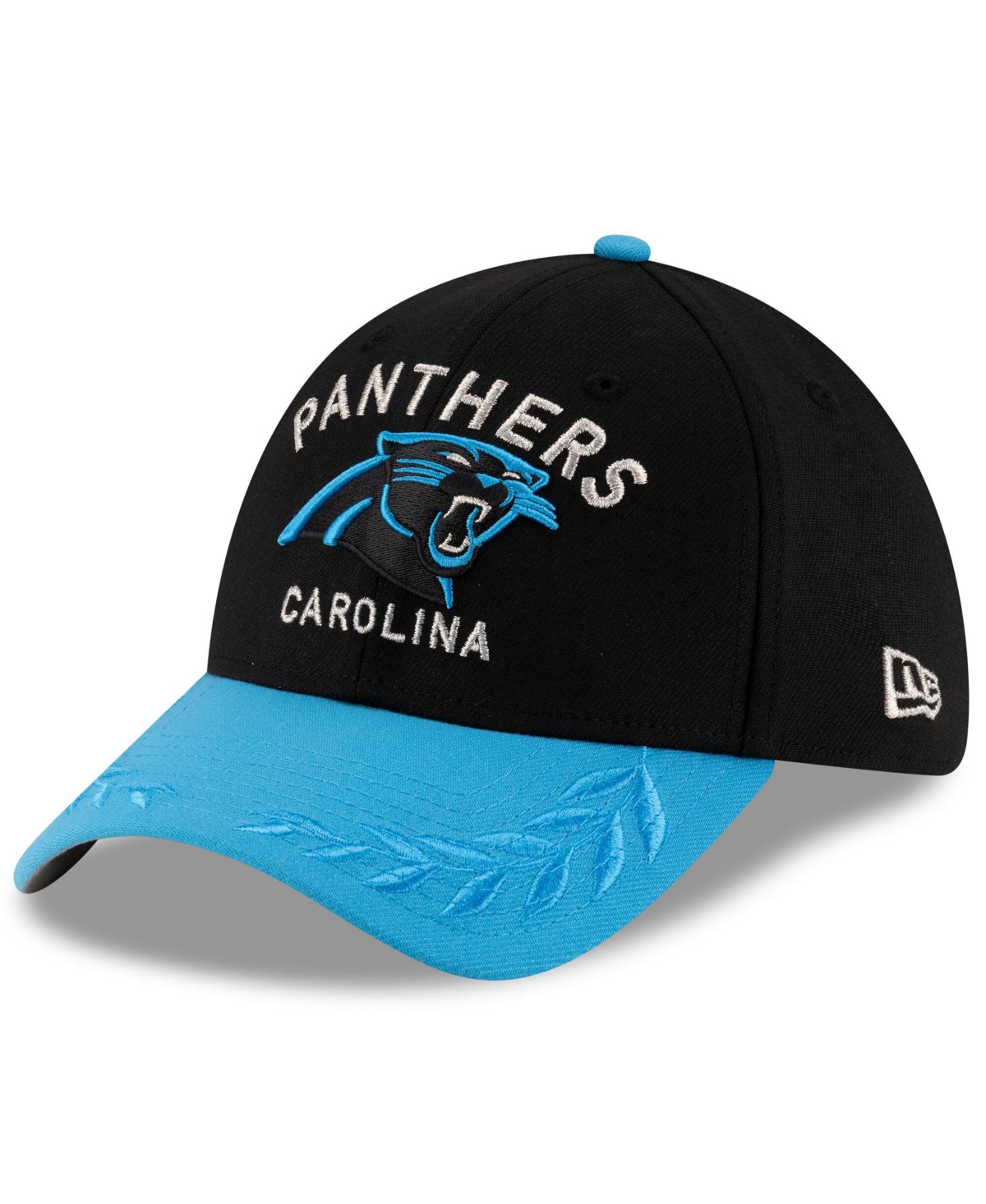 Shop New Era Men's Black/blue Carolina Panthers 2025 Nfl Draft 39thirty Flex Hat In Black,blue