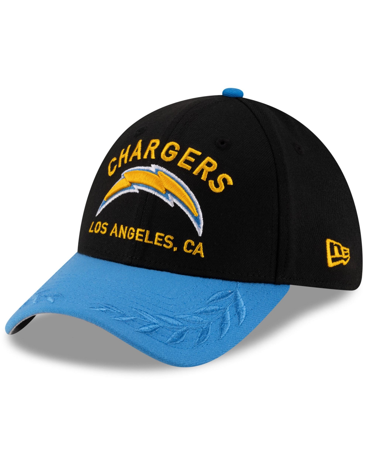 New Era Men's Black/Powder Blue Los Angeles Chargers 2025 Nfl Draft 39THIRTY Flex Hat - Black, Powder Blue