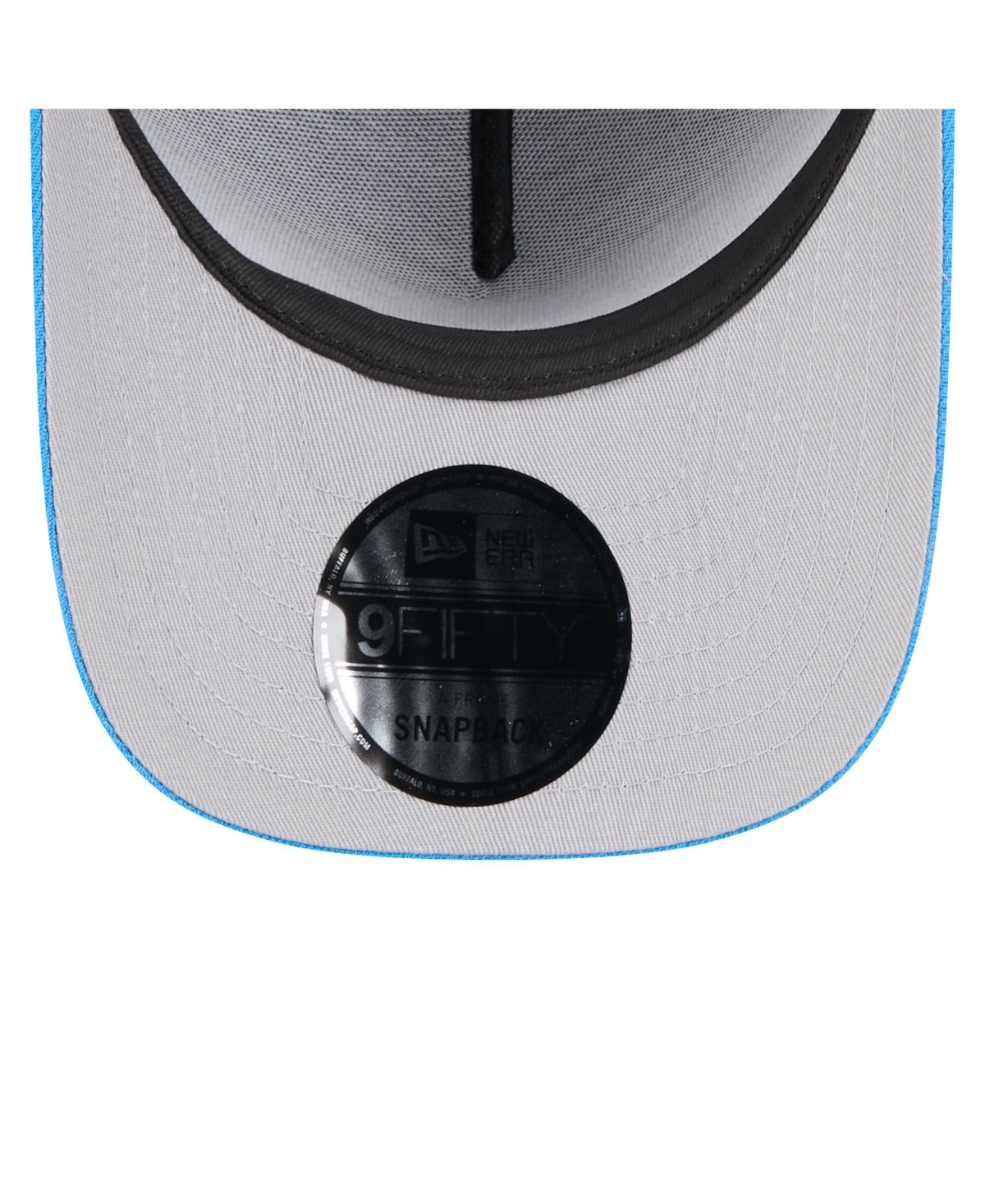 NEW ERA MEN'S BLACK/POWDER BLUE LOS ANGELES CHARGERS 2025 NFL DRAFT A-FRAME 9FIFTY SNAPBACK HAT 