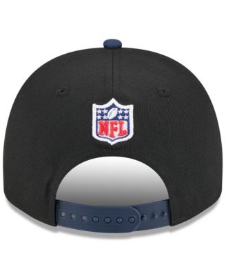 Men's Black/ College Navy Seattle Seahawks 2025 NFL Draft A-Frame 9FIFTY Snapback Hat