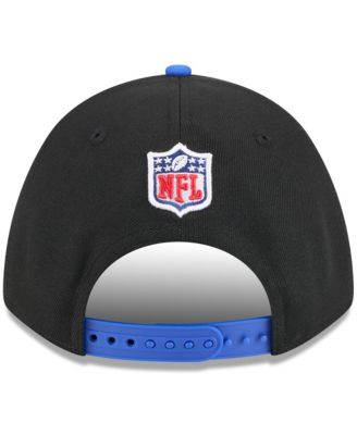 Men's Black/Royal Los Angeles Rams 2025 NFL Draft 9FORTY A-Frame M-Crown Adjustable Hat