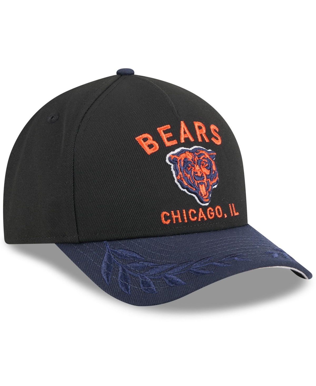 NEW ERA MEN'S BLACK/NAVY CHICAGO BEARS 2025 NFL DRAFT 9FORTY A-FRAME M-CROWN ADJUSTABLE HAT 