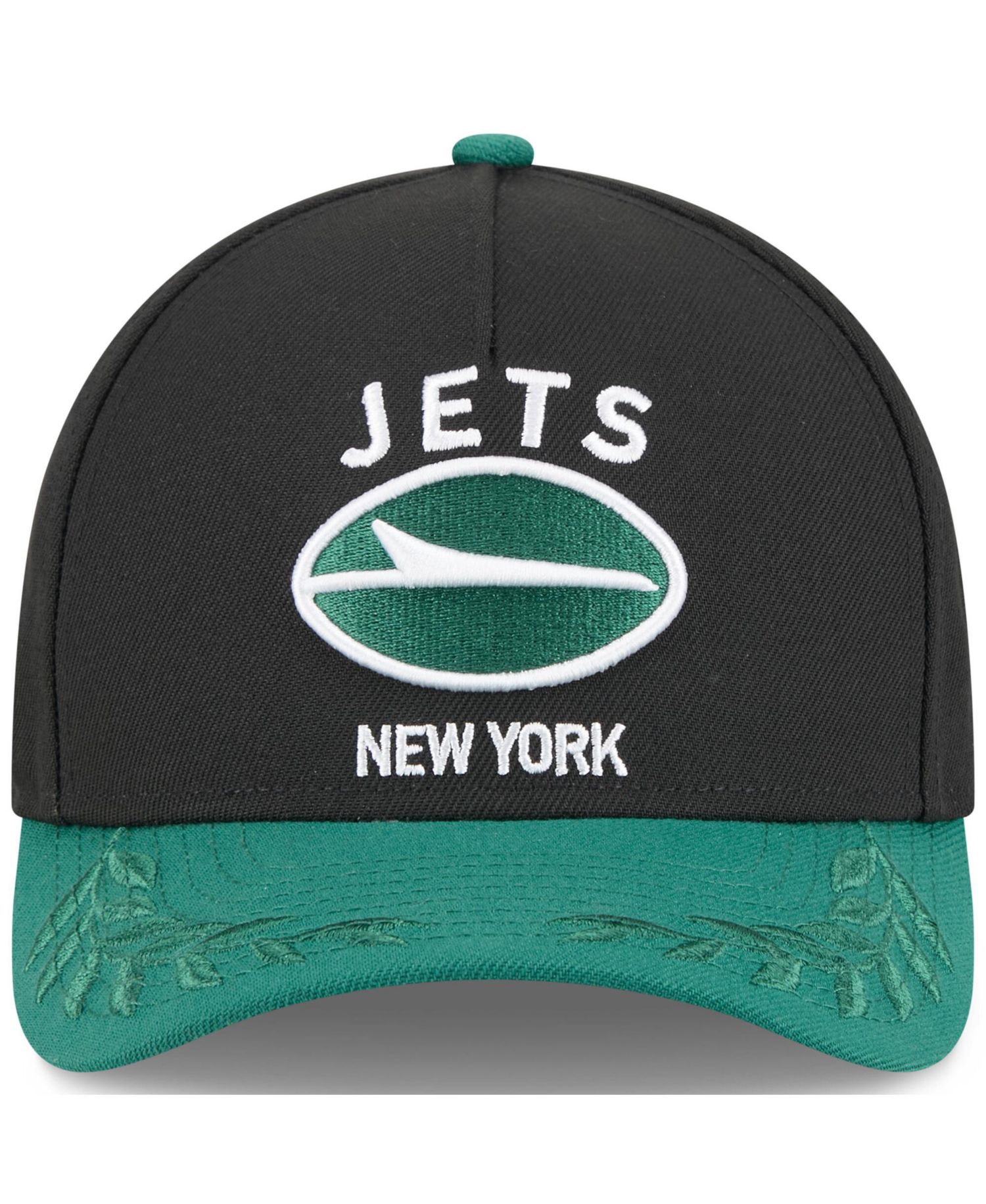 Men's Black/Green New York Jets 2025 NFL Draft 9FORTY A-Frame M-Crown Adjustable Hat