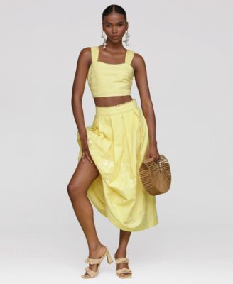 Women's Cotton Embroidered Square-Neck Tank Top