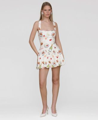 Women's Printed Drop-Waist Flounce Romper Dress
