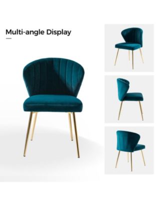 Set of 2  Polyester Velvet Modern Design, Upholstered  Milia Dining Chair