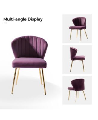 Set of 2  Polyester Velvet Modern Design, Upholstered  Milia Dining Chair