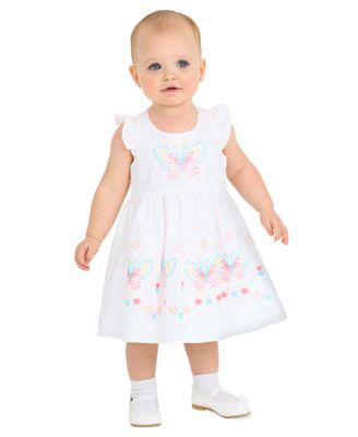 Rare Editions - Baby Girls Butterfly Embroidered Dress