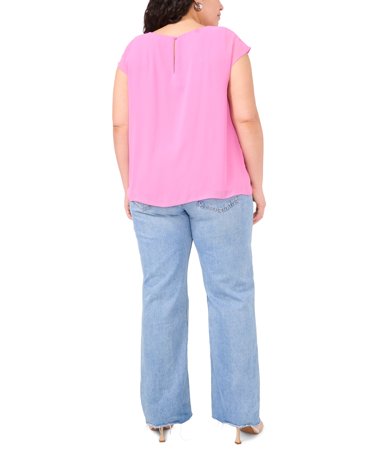 Vince Camuto Plus Size Cap-sleeve Overlay Top