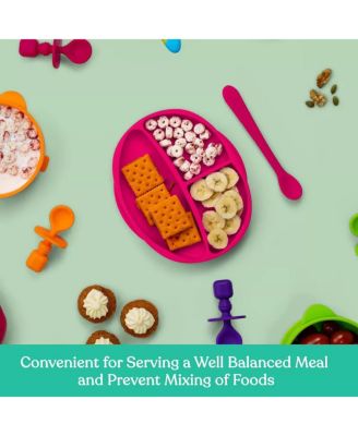 Baby Girls Silicone Suction Plate Plate 100% Food Grade Silicone Stay Put Plates - BPA Free Microwave & Dishwasher Safe