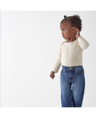 Baby Boys Neutral Straight Fit Jeans With Elastic Back