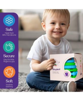 Toddler Stacking Silicone Stacking Toy – Premium Stacking Toys for Teething – Interactive and Fun Stacking Toys Made of Soft Silicone – Teeth Soothing 6-12 Month Toys Developmental Multicolor