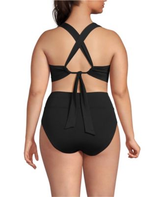 Plus Size V-Neck Bikini and High Waisted Bottom Swimsuit Set