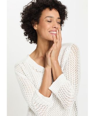 Women's Open Knit Sparkle Pullover