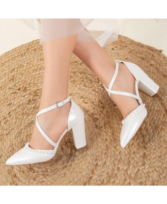 Sina Criss Cross High Block Heels