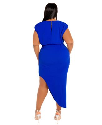 Plus Size Sleeveless Asymmetrical Ruched Dress