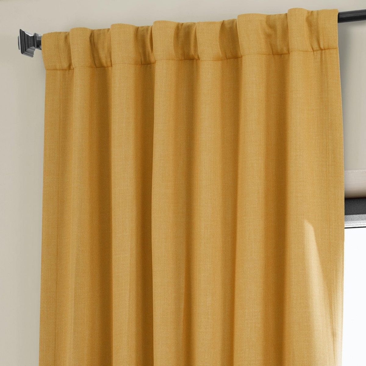 Half Price Drapes Textured Faux Linen Room Darkening Curtain