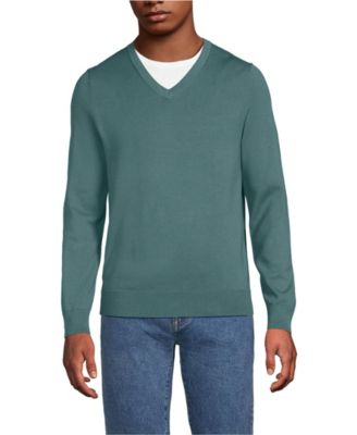 Men's Fine Gauge Cotton V Neck Sweater