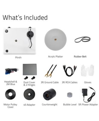 RT85 High-Fidelity Vinyl Turntable with Ortofon 2M Blue Cartridge, Acrylic Platter, Speed Control, and Vibration Isolation