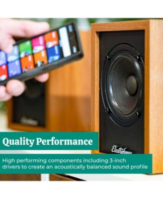 Montrose, Upgradable Vinyl Record Player with Huntley, Powered Bluetooth Bookshelf Speakers, 3" Driver, for Warm Natural Sound