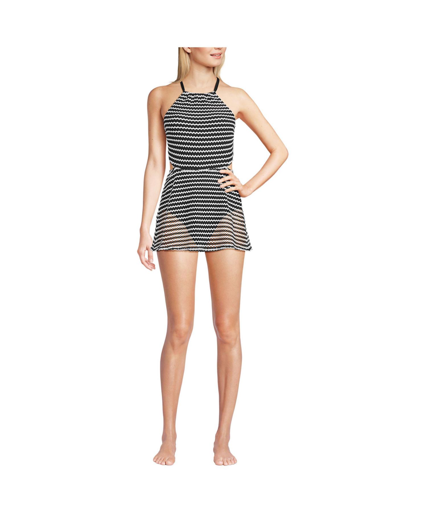 Women's Crochet Monokini Swim Dress Swimsuit