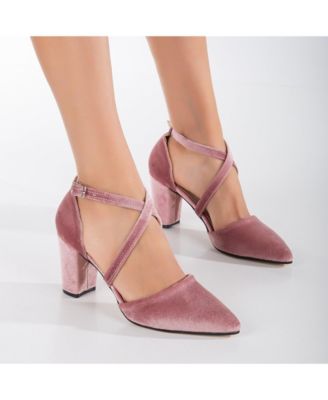 Sina Criss Cross High Block Heels