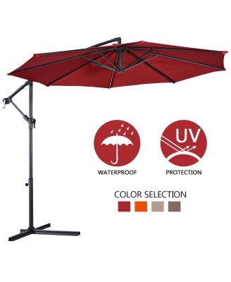 10' Hanging Umbrella Outdoor Patio Market Banana Umbrella Offset