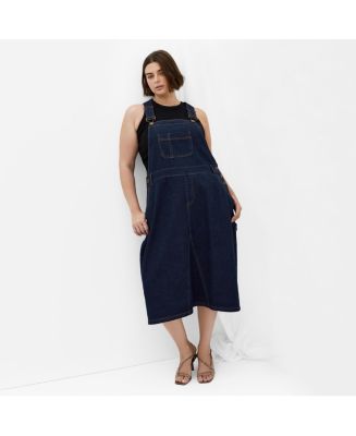 knee length dresses for ladies April Cornell Mist Stripe Pinafore Dress Plus Size main image 0