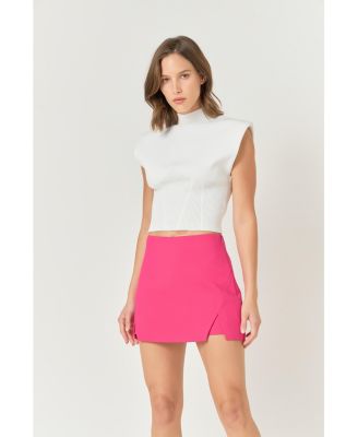 Women's Mock Neck Padded Knit Top