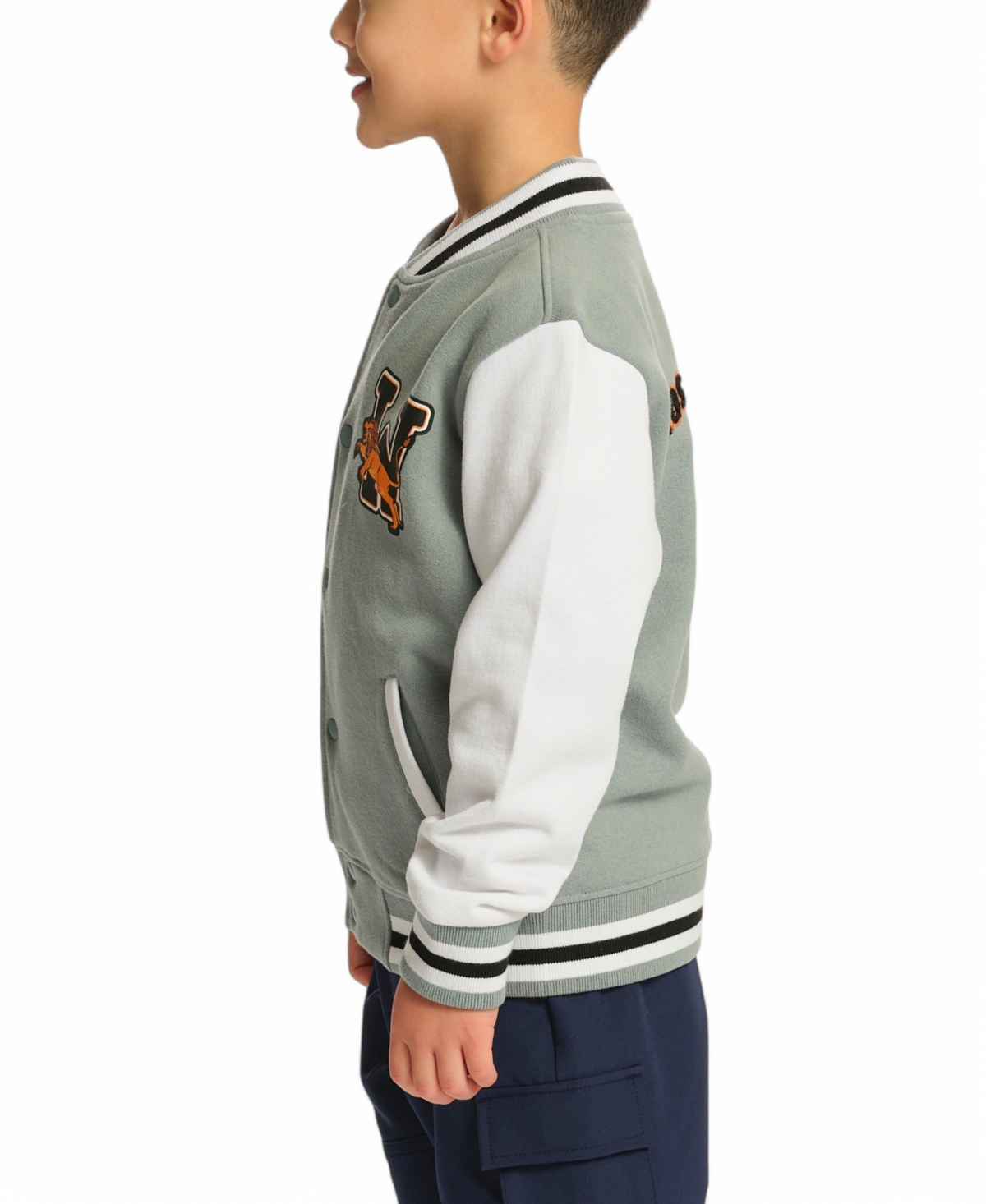 Sovereign Code Toddler Boys Blocked Varsity Jacket In Slate