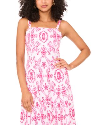 MSK Women's Printed Square-Neck Sleeveless Maxi Dress - Macy's