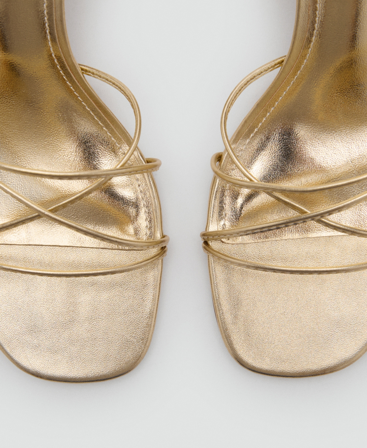 Shop Mango Women's Crossed Strap Heeled Sandals In Gold