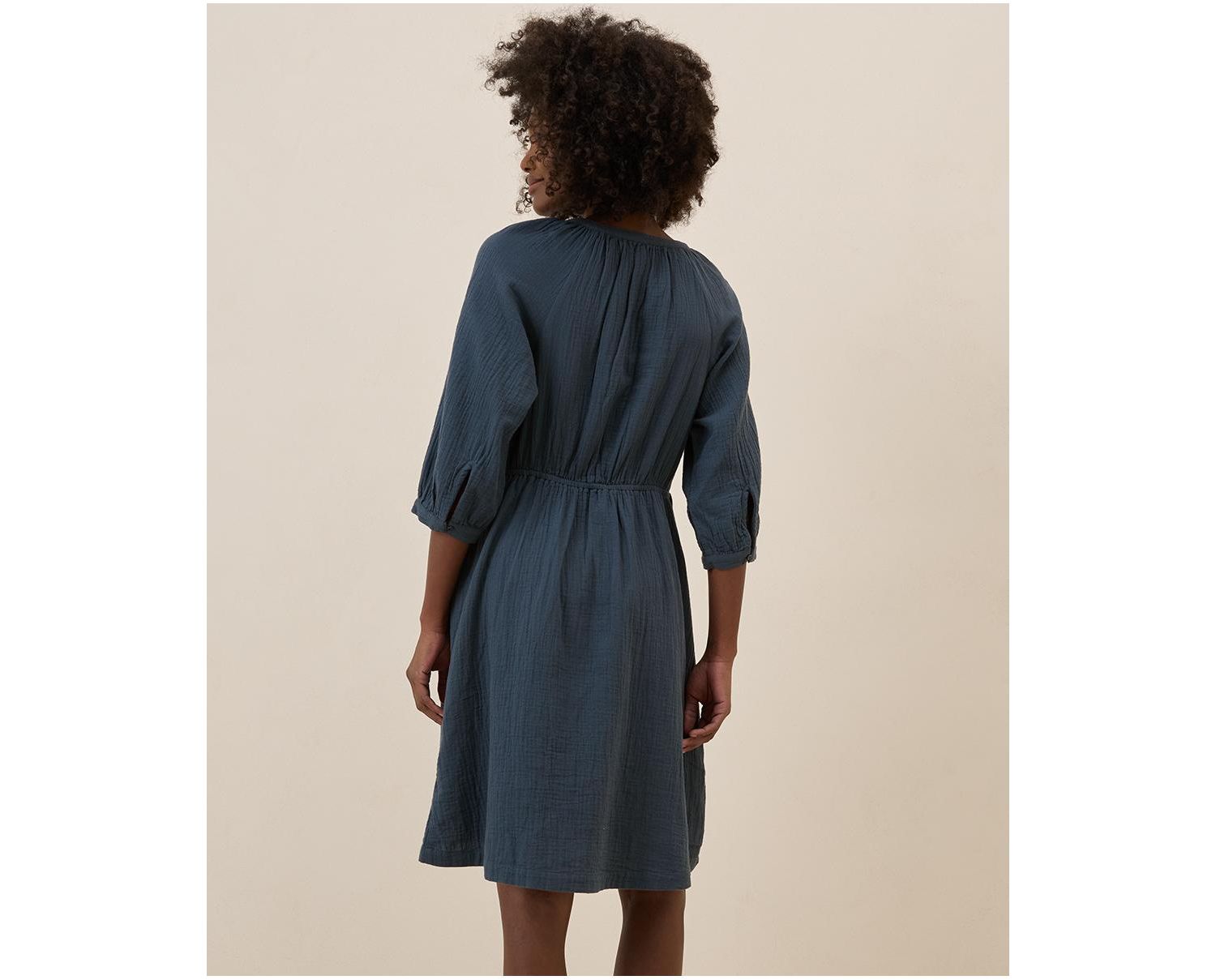 Women's Organic Cotton Coastal Double Gauze Peasant Dress