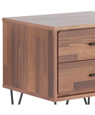 Modern Metal Bedside Table – Nightstand with Two Spacious Drawers for Bedroom Storage