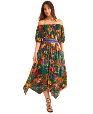 Women's Printed Off-The-Shoulder Dress