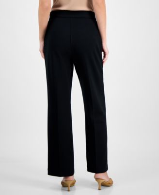 Women's Solid-Color Twill Crepe Wide-Leg Pants