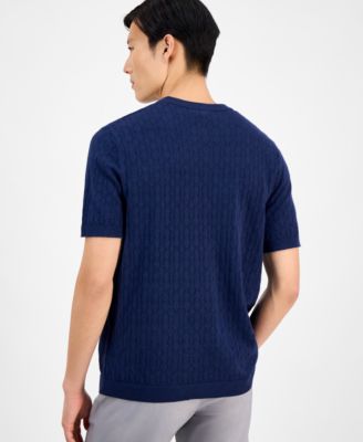 Men's Textured Sweater T-Shirt, Exclusively at Macy's