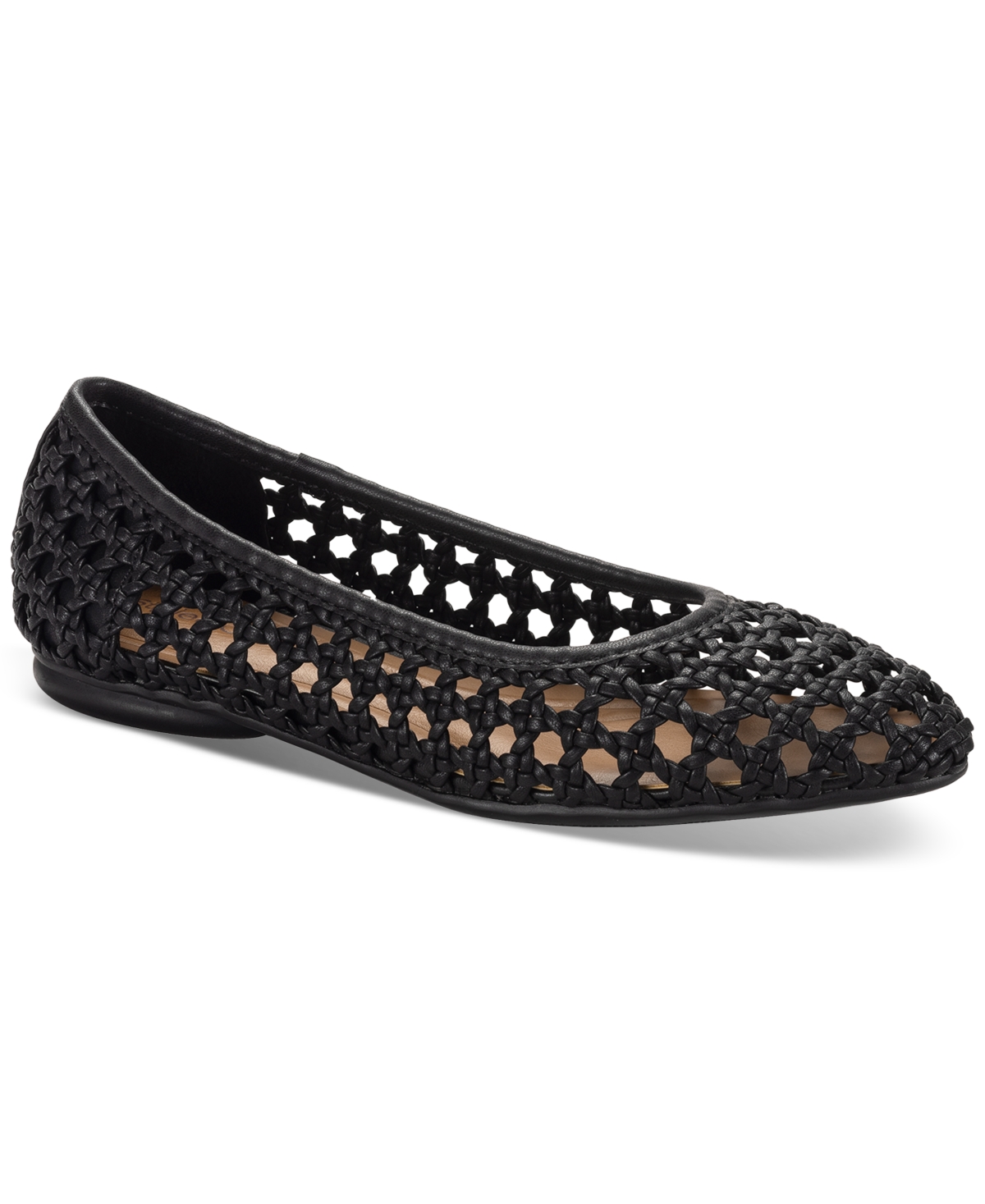 Style & Co Women's Tesss Flat Woven Flats, Exclusively At Macy's In Blk Bty Wv