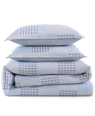 Tommy Hilfiger Hamptons Patchwork Cotton Comforter Set In Blue