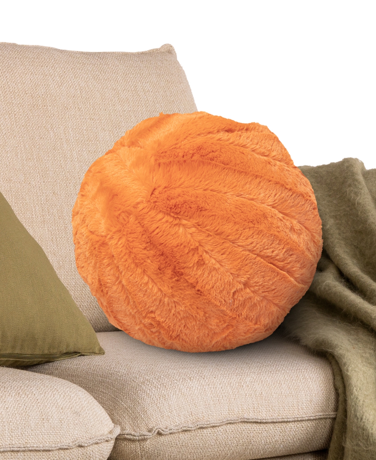 Cheer Collection Ultra Soft Ball Decorative Pillow, 10" X 10" In Brown