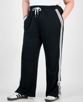 Trendy Plus Split-Hem Bow Tie Track Pants