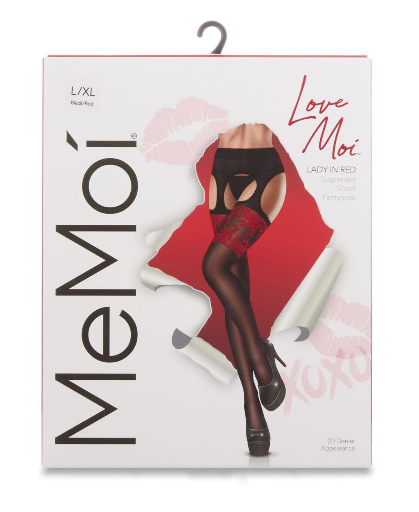 Женские колготки MeMoi Lady In Red Suspender 20 Denier Sheer Pantyhose LOV405, цвет: Разноцветный — фото 4