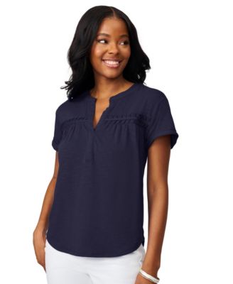 Women's Shirred Detail Short Sleeve Top