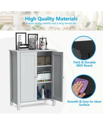 2-Door Bathroom Floor Storage Cabinet Space Saver Organizer