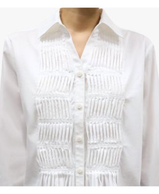 Women's Cotton Poplin Pintuck Detail Lucky Star Shirt